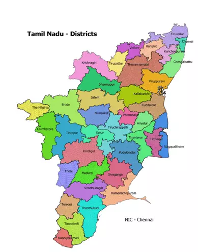 Tamil Nadu districts Map